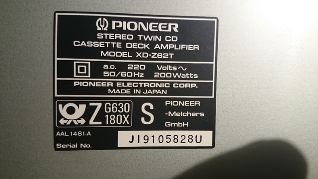 Technische Daten Pioneer XD-Z62T