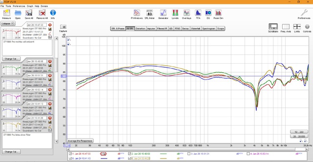 DT1990 Pro Mit & Ohne Filter Balanced Pads Tischmessung