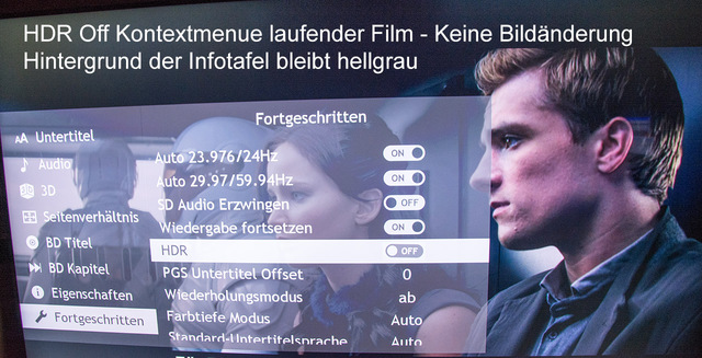 HDR Off Kontextmenue laufender Film