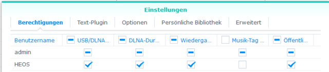 HEOS Berechtigung Synology