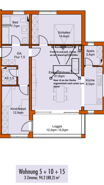 Wohnung Mit Eingezeichneter Anlage