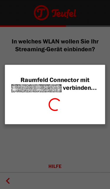 Einrichtung Raumfeld Gerät