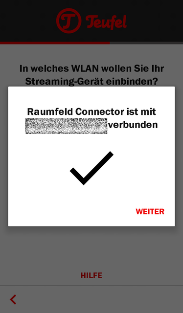 Einrichtung Raumfeld Gerät