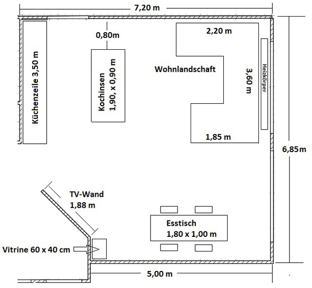 Wohnküche - Grundriss