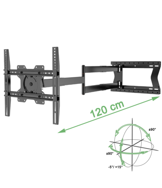 xtrarm-ferrom-120-cm-tv-wandhalterung-schwarz