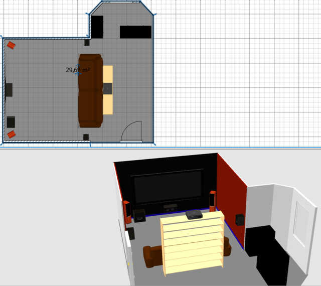 Heimkino 3D Zeichnung