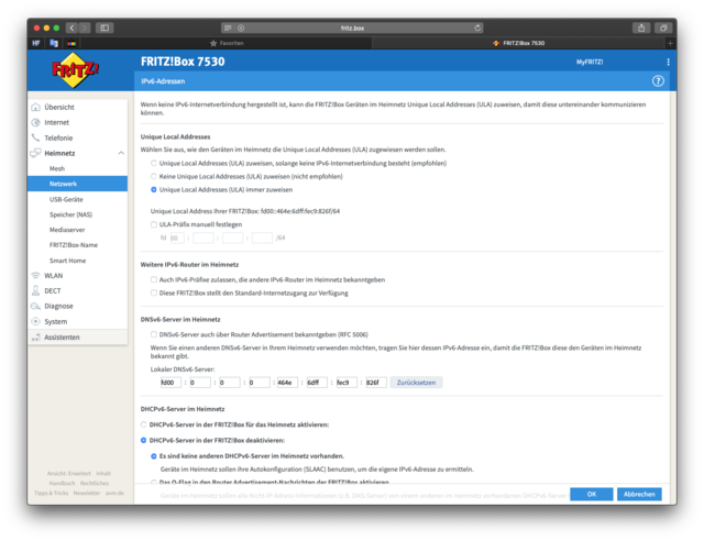 AirPlay Probleme Fritz Box IPv6