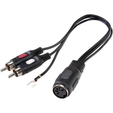Speaka Professional Cinch Din Anschluss Audio Y Adapter 1x Din Buchse 5pol 2x Cinch Stecker Schwarz
