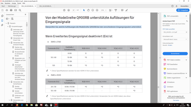 Unterschiedliche Auflösungen Für Q900RB (Q950)