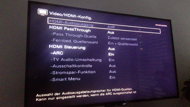 HDMI Einstellungen Neu (nur ARC An)