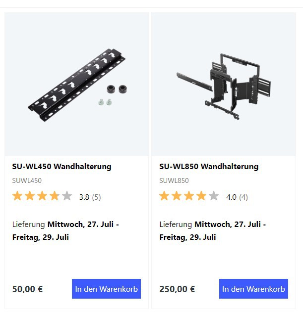 Sony.de WEB-Shop Wandhalterungen fr A95K