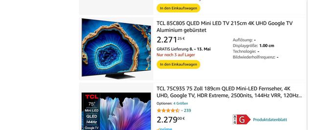 Amazon De Tcl Mini Led