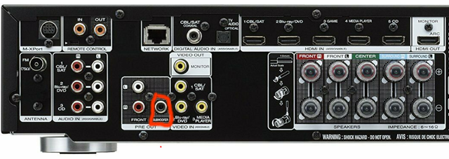 Sub Anschluss Am AVR Receiver