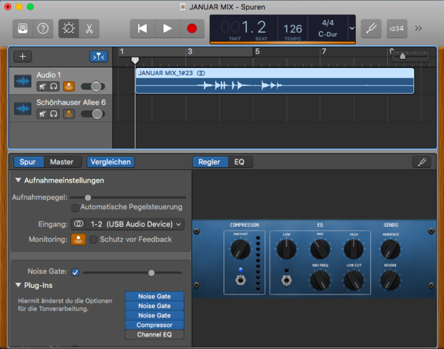 Garageband Einstellungen