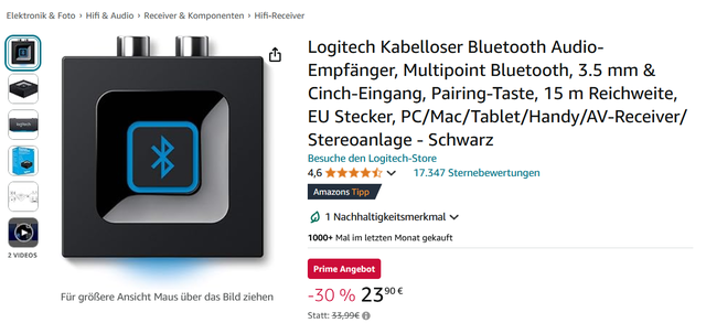 2024 10 09 18 39 14 Logitech Kabelloser Bluetooth Audio Empfänger, Multipoint Bluetooth, 3