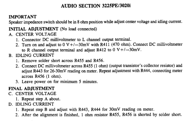 Nad 3225pe 3020 Alignment Procedure Text 926176