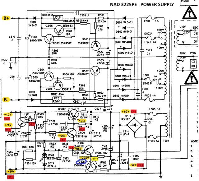 Nad 3225pe Schematics Detail Power Supply Section 920723 (1)
