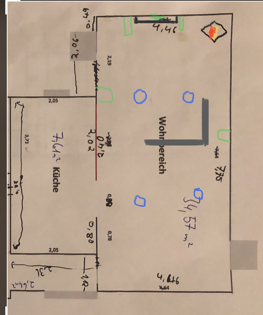 Grundriss mit Planung 