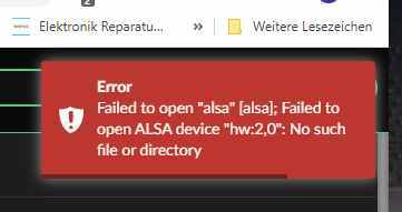 Alsa-Fehler Volumio