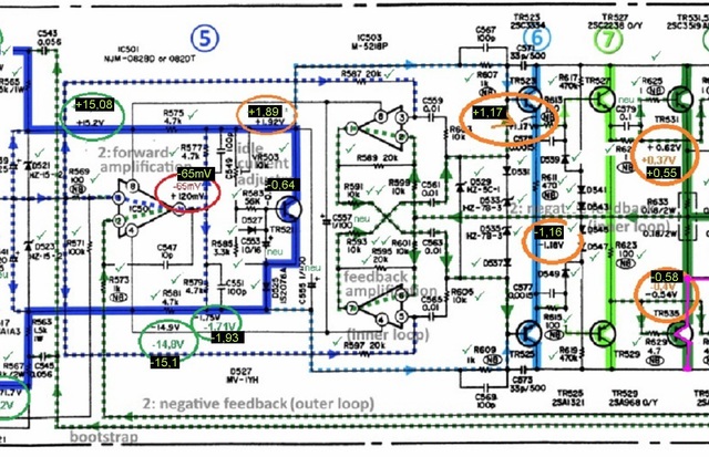 denon-poa-2200-schematic-detail-left-power-amp-voltages_checked_2-2