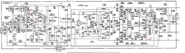 Denon Poa 2200 Schematic Detail Right Power Amp Voltages Checked 1