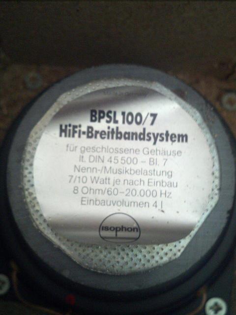 BPSL100/7 Hifi-Breitbandsystem 8 Ohm Und 4L Einbauvolumen