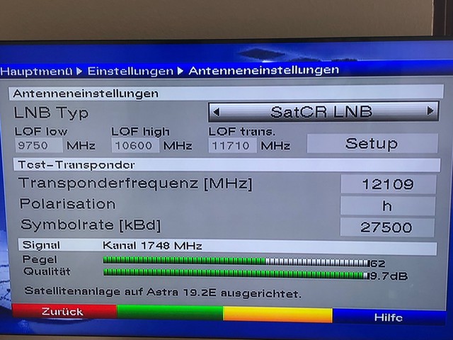 SAT Einstellung Des TechniSat-Reciever