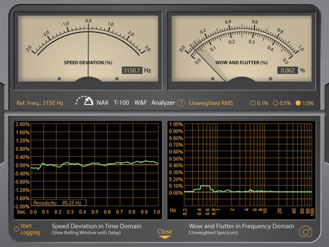 Speed Deviation & Wow And Flutter Meines Technics SL-QX300