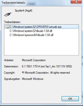 Spyder4 Argyll Treiber