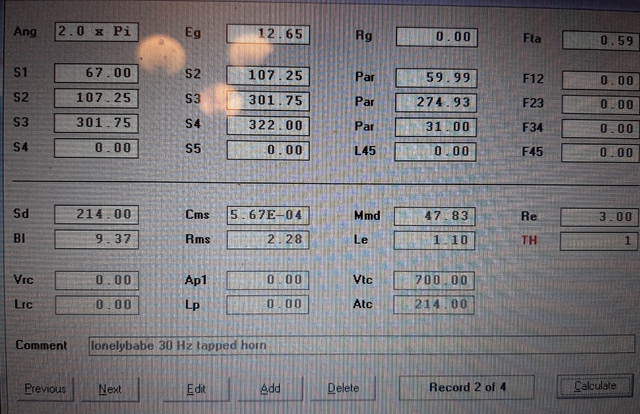 Spekulative Hornresp Inputs