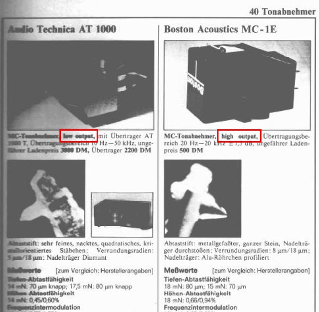 + Test 40 Tonabnehmer MC Low Output