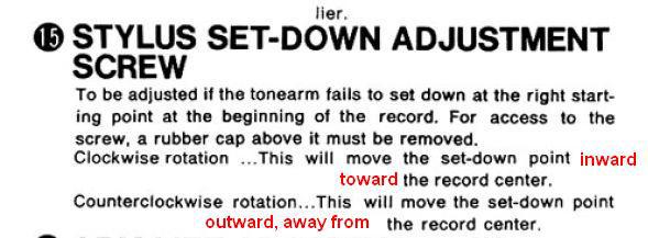Tonarmaufsetzpunkt Einstellung 2 En