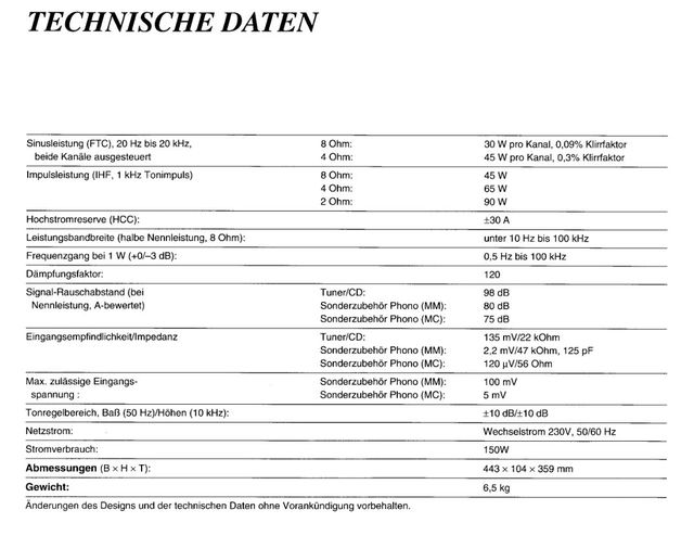 HK 610 Technische Daten