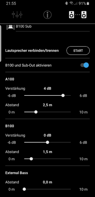 Subwoofer Aktivierung 