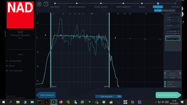 Messung Subwoofer verpolt dirac live mit mini dsp plus high und lowpass