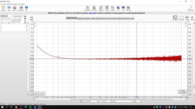 Impedanzverlauf 29Ohm REW UCA222