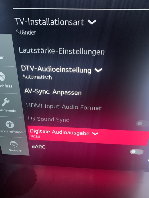 LG CX Einstellungen