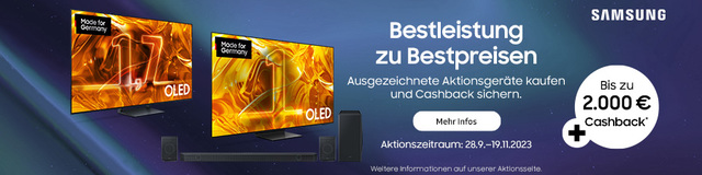 Samsung Cashback Herbst Banner City TV HiFi
