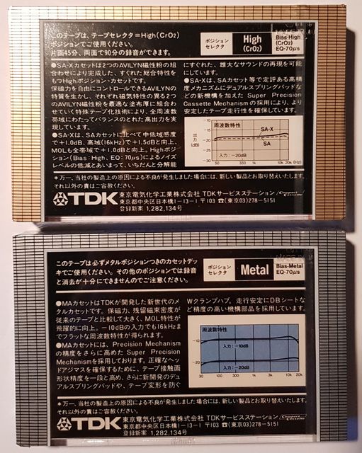 TDK MA Und SA-X Von 1979, Japanischer Markt
