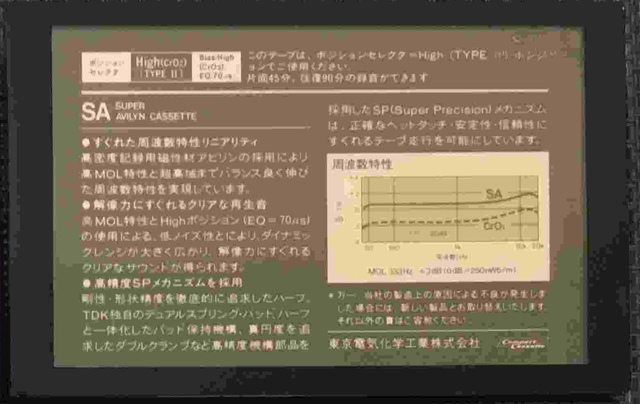 TDK SA 90 1982/84 Japan Rück