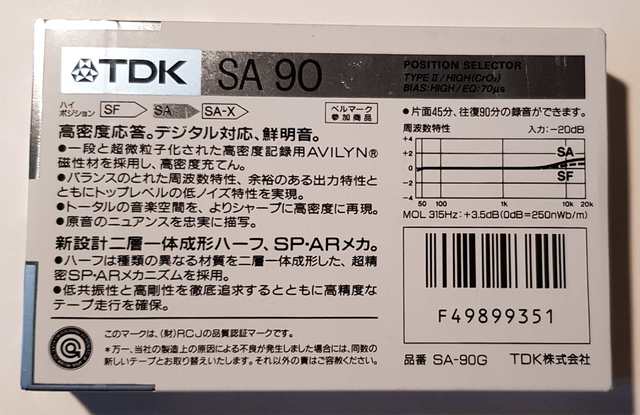 TDK SA Jap 88 Code