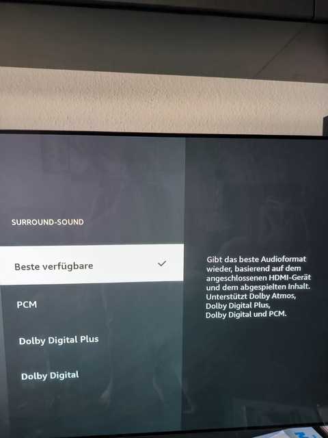 Fire TV Einstellung Surround