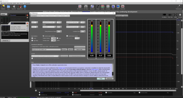 Preferences bei kurzschluss der soundkarte und (check levels)