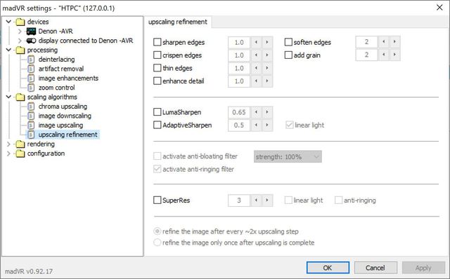 Madvr Scalingalgorithms Upscalingrefinement