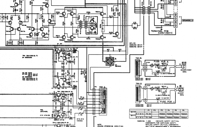 AKAI AM-47 Schaltplan Ausschnitt Trafo