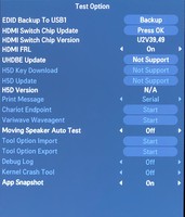 LG OLED C9 Service Menu - Test Option, HDMI FRL set to ON