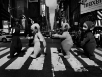 Teletubbies-Crossing-Road-Funny-Black-And-White-Image