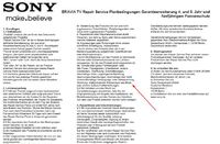 Sony Pannenschutz 1