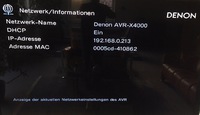 Denon ScreenShots Netzwer Informationen