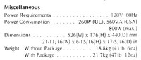 pioneer_sx980_spcifications_120V60Hz